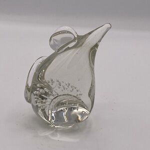 Paperweight Mouse Animal Art Glass Clear Hand-blown Glass Bubbles Figurine